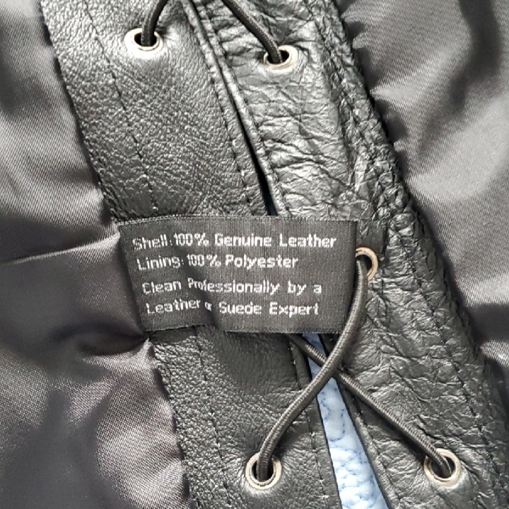 "U.S.A. LEATHER" Black Leather Vest, Size XXL - Picture 6 of 11
